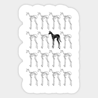 Skeleton Unicorn Pattern Sticker